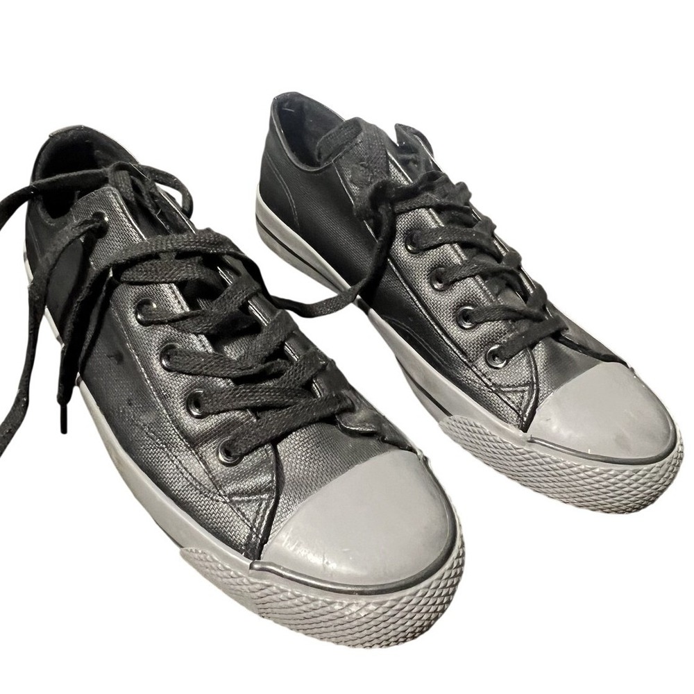AIRWALK Men's Black Lace-Up Casual Canvas Low Top Sneakers Shoes US 9.5 EUR 42.5